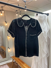 Load image into Gallery viewer, Ruffle Sleeve Black & White Blouse