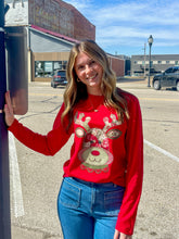 Load image into Gallery viewer, Christmas Patchwork Reindeer Soft Unisex Long Sleeve Tee