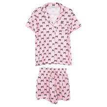 Load image into Gallery viewer, Black & Pink Mini Coquette Bows Loungewear Set