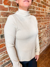 Load image into Gallery viewer, Shimmer Pearl Mock Neck Knit Top