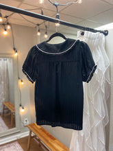 Load image into Gallery viewer, Ruffle Sleeve Black & White Blouse