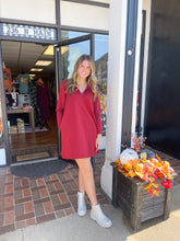 Load image into Gallery viewer, Garnet Long Sleeve Mini Dress With Side Pockets