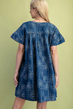 Load image into Gallery viewer, Floral Denim Dress