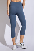Load image into Gallery viewer, Original Buttery Super Soft Capri length, high waist band leggings- Blue