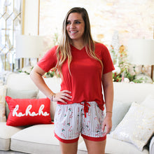 Load image into Gallery viewer, Women's V-Neck Pocket Sleep Tee- Bright Red