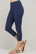 Load image into Gallery viewer, Buttery Super Soft Capri length Yoga Pants with waist Key Pocket-Navy