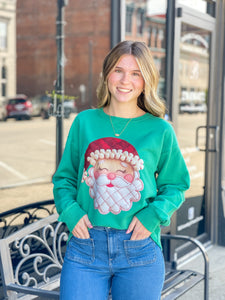 Patchwork Santa Unisex ComfortWash Sweatshirt