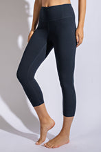 Load image into Gallery viewer, Buttery Super Soft Capri length Yoga Pants with waist Key Pocket-Dark Navy