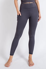 Load image into Gallery viewer, Buttery Soft Full Length Leggings In Charcoal With Side Pockets
