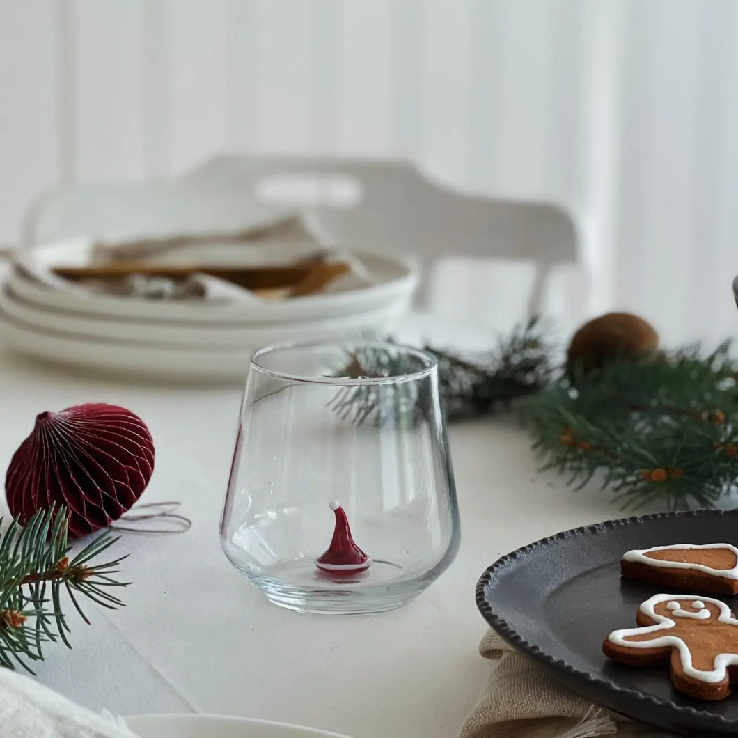 Handblown Christmas Hat Figurine Glass
