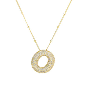 18K Gold Filled Balloon Bubble Initial Necklace