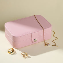 Load image into Gallery viewer, Light Pink Jewelry Organizer Travel Box Case