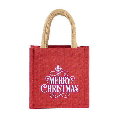 Merry Christmas Fleur Gift Tote 7x7x5