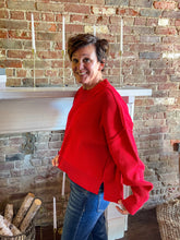 Load image into Gallery viewer, Ruby Red Wide Neck Sweater