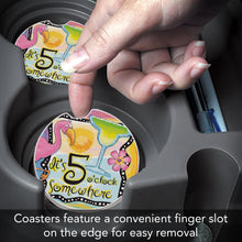 Load image into Gallery viewer, Five O'Clock Somewhere Absorbent Stone Car Coaster