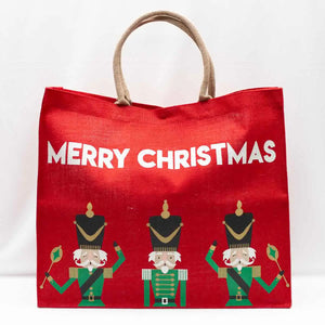 Nutcracker Merry Christmas Carryall Tote Red/Green 22x19x8
