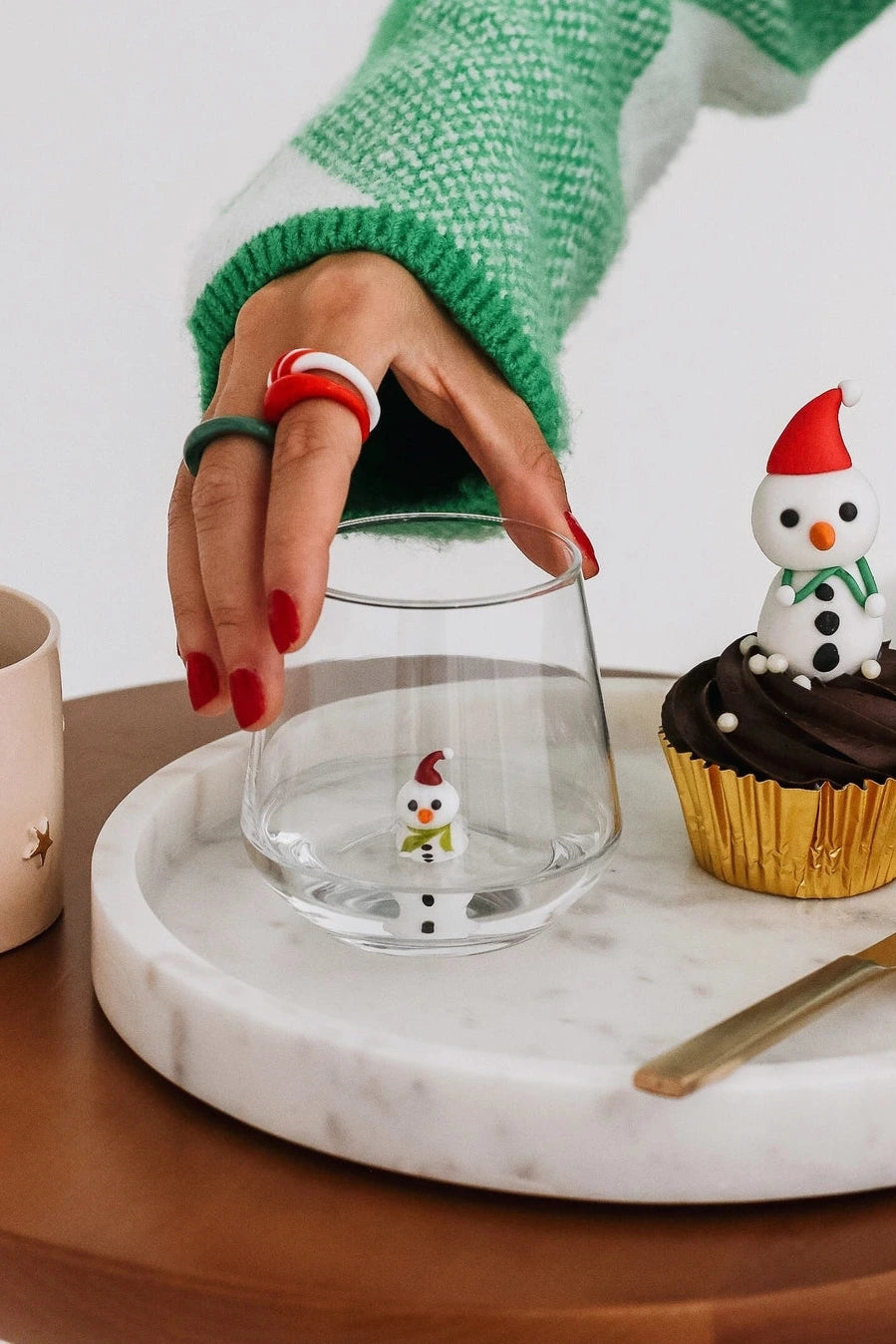 Handblown Snowman Figurine Glass