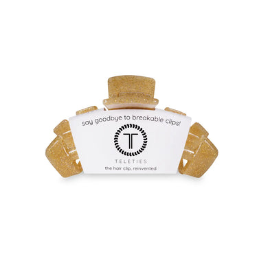 Teleties Medium Hair Clip- Gold Glitter