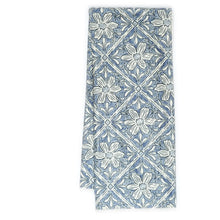 Load image into Gallery viewer, Riversible Majolica Blue Waffle Knit Kitchen Towel