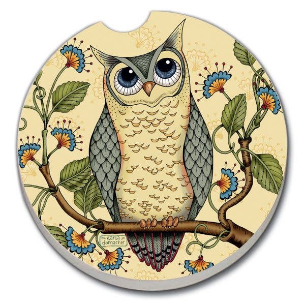 Wise Owl Absorbent Stone Car Coaster 1 Pk