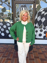 Load image into Gallery viewer, Green Button Front Cardigan Sweater