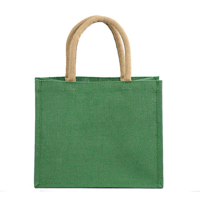 Reusable Kelly Green  jute gift tote bag - LandyLane Boutique