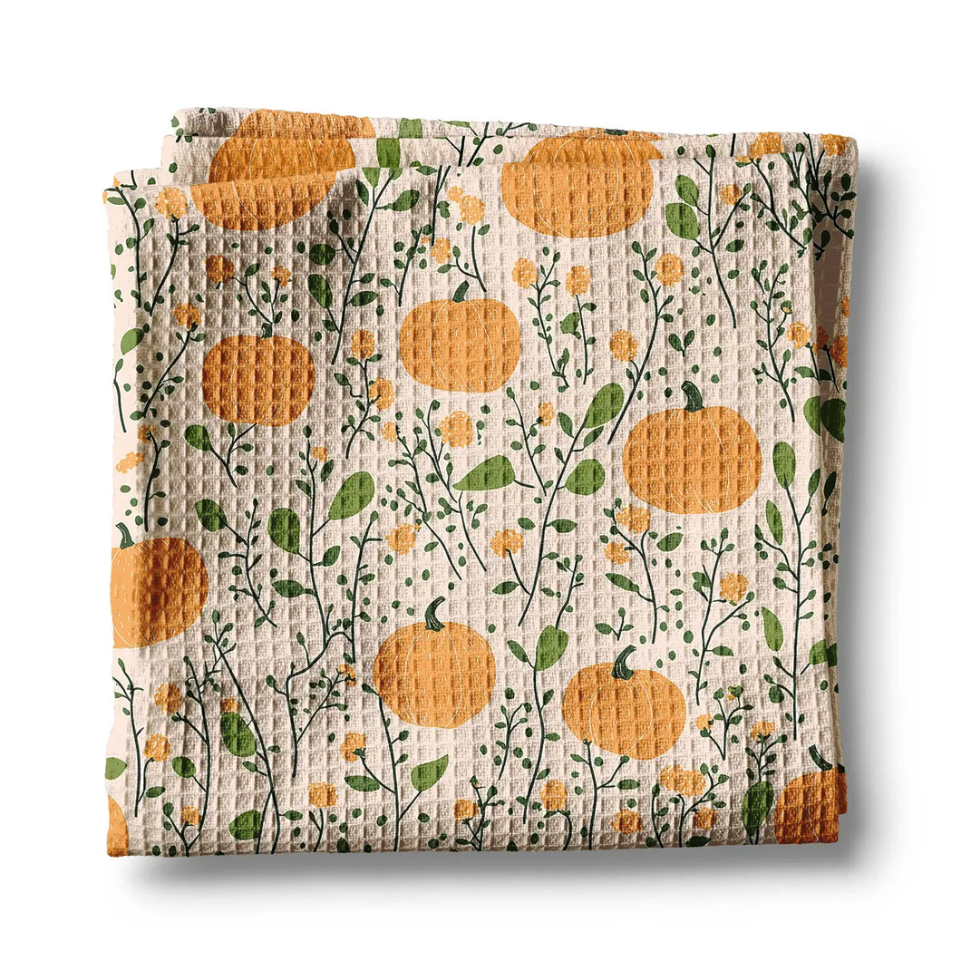 Pumpkin Fall Botanical Tea Towel