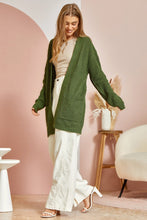 Load image into Gallery viewer, Ladies Olive Green Cardigan Sweater