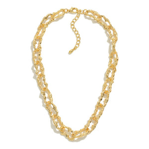 Foiled Textured Chain Link Necklace