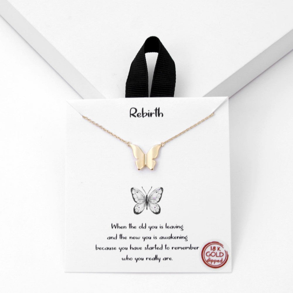 Dainty Necklace Featuring Smooth Finish Butterfly Pendant