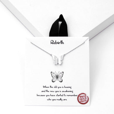 Dainty Necklace Featuring Smooth Finish Butterfly Pendant