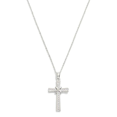 Dainty Chain Link Necklace Featuring Cubic Zirconia Studded Cross Pendant