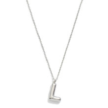 Load image into Gallery viewer, Stainless Steel Dainty Chain Link Necklace Featuring Bubble Balloon Initial Pendant