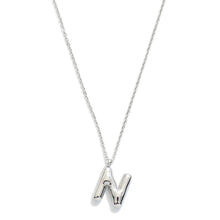 Load image into Gallery viewer, Stainless Steel Dainty Chain Link Necklace Featuring Bubble Balloon Initial Pendant