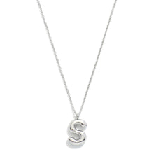 Load image into Gallery viewer, Stainless Steel Dainty Chain Link Necklace Featuring Bubble Balloon Initial Pendant