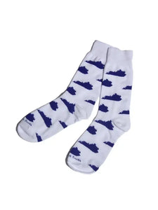 White and Blue Kentucky Socks