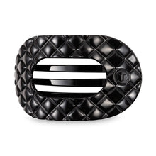 Load image into Gallery viewer, Jet Black Quilted Large Flat Round Clip