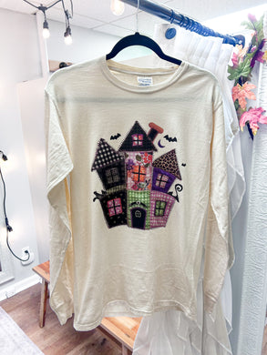 Witchy Halloween Vibes ComfortWash Cream Unisex Long Sleeve Tee