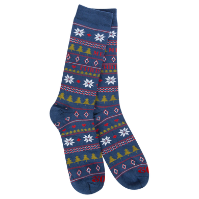 World's Softest Socks 1902 Merry Christmas Navy Transit Crew