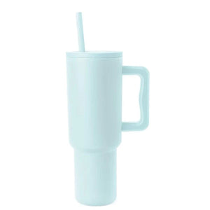 Minty Blue 40 oz Stainless Steel Tumbler With Straw