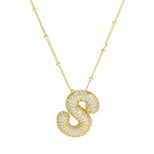 Load image into Gallery viewer, 18K Gold Filled Balloon Bubble Initial Necklace