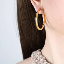 Load image into Gallery viewer, 18k Gold Dipped Hoop Earrings