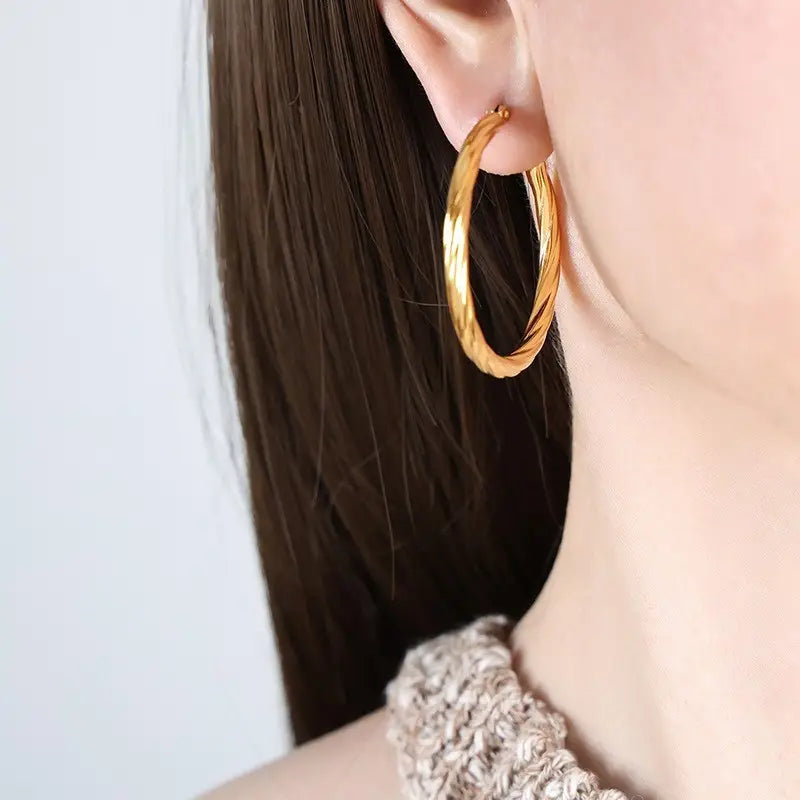 18k Gold Dipped Hoop Earrings