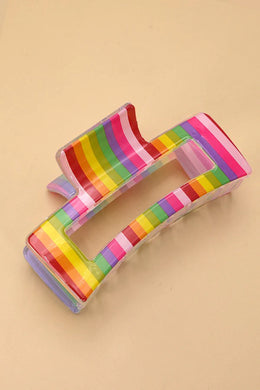 Stripe Rainbow Hair Clip 3.5
