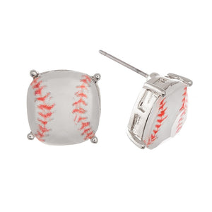 Crystal Baseball Stud Earrings