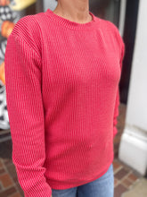 Load image into Gallery viewer, Ruby Red Raised Rib Round Bottom Top
