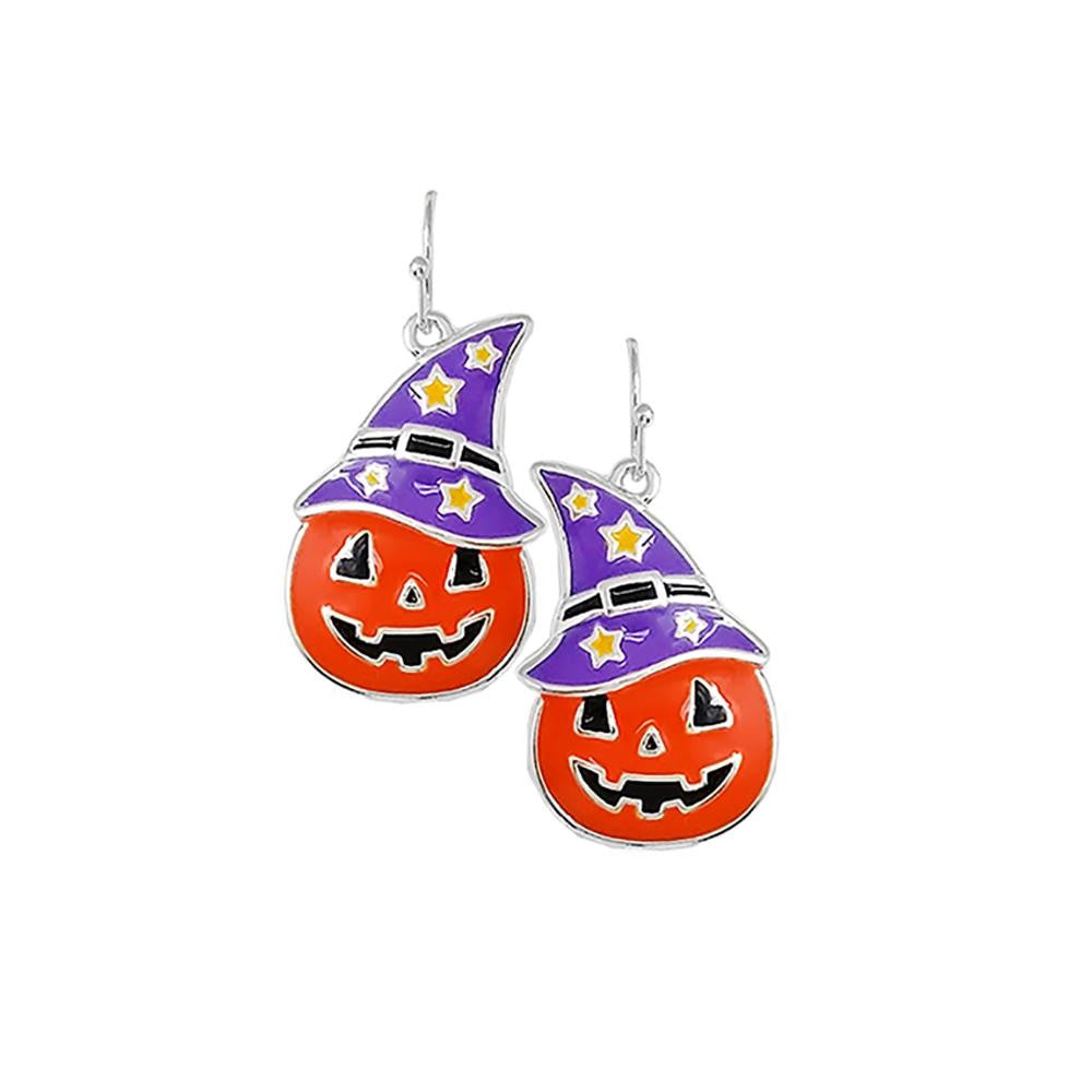 Jack-O-Lantern Drop Earrings
