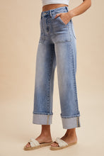 Load image into Gallery viewer, Comfort Stretch Wide Leg Cuff Jeans