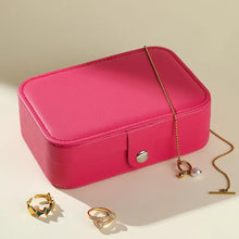 Load image into Gallery viewer, Pink Jewelry Organizer Travel Box Case