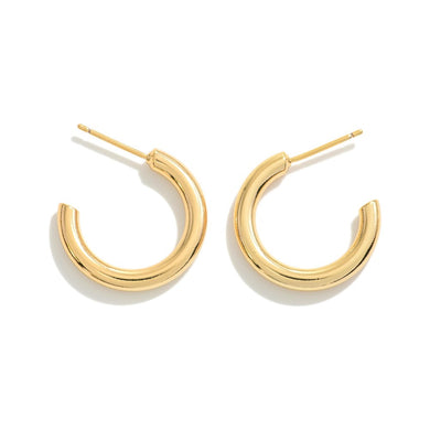 14K Gold Dipped Simple Huggie Hoop Earrings